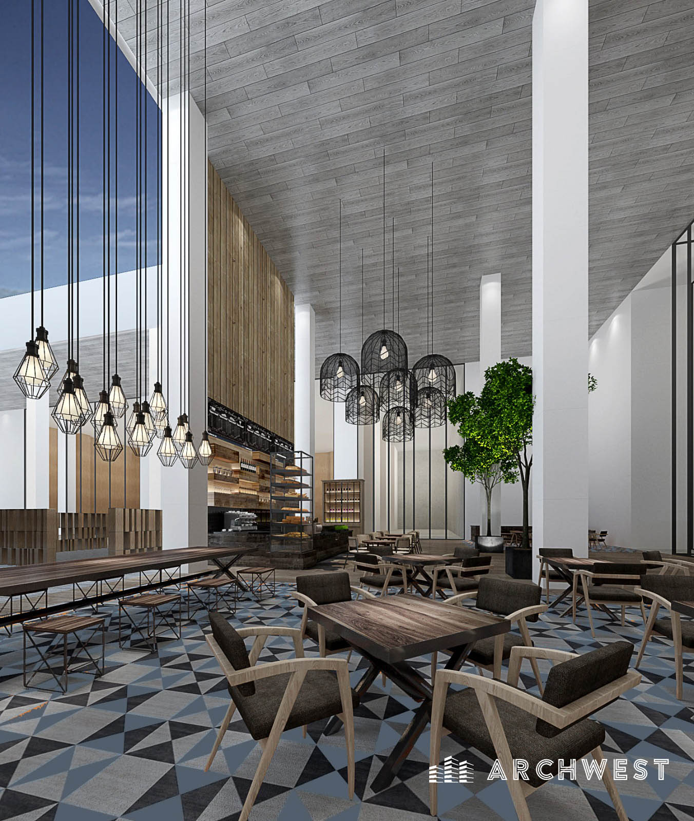 20. 3D Render of a Lobby of Hotel